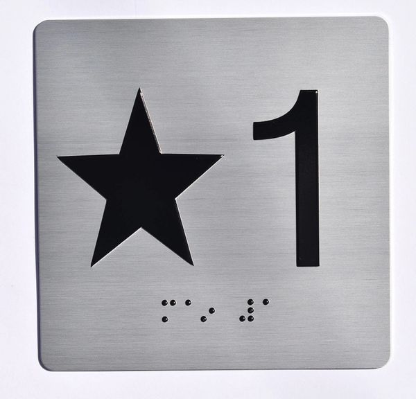 ELEVATOR JAMB- STAR 1 - SILVER (ALUMINUM SIGNS 4X4)