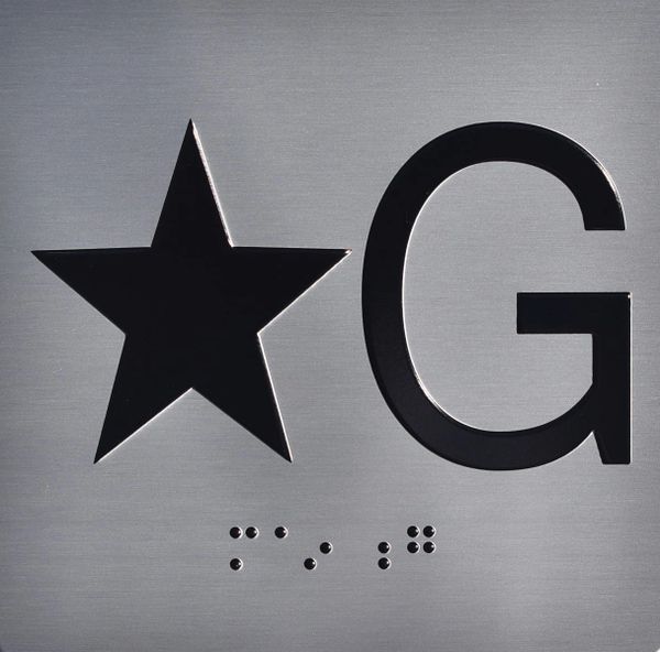 ELEVATOR JAMB- STAR G – SILVER (ALUMINUM SIGNS 4X4)