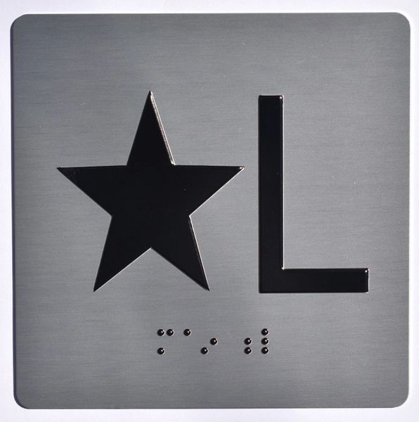 ELEVATOR JAMB- STAR L – SILVER (ALUMINUM SIGNS 4X4)