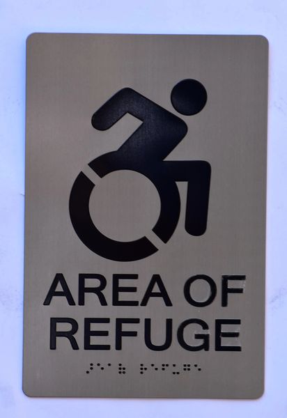 AREA OF REFUGE SIGN – SILVER (ALUMINUM SIGNS 9X6)