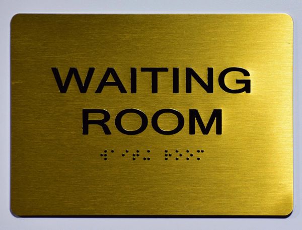 WAITING ROOM Sign - GOLD