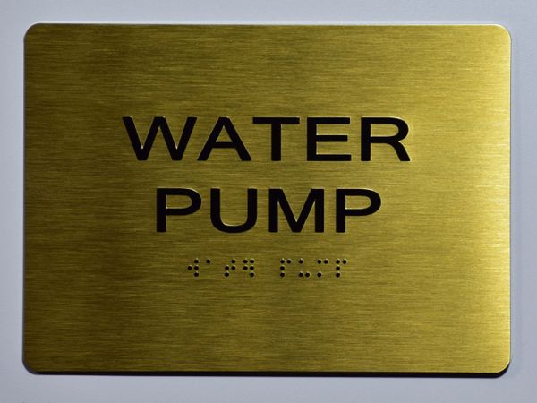 WATER PUMP SIGN- GOLD