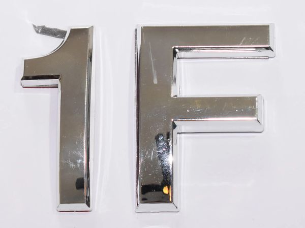 z- APARTMENT, DOOR AND MAILBOX LETTER 1F SIGN - LETTER SIGN 1 F- SILVER (HIGH QUALITY PLASTIC DOOR SIGNS 0.25 THICK)