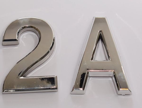 z- APARTMENT, DOOR AND MAILBOX LETTER 2A SIGN - LETTER SIGN 2 A- SILVER (HIGH QUALITY PLASTIC DOOR SIGNS 0.25 THICK)