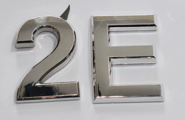 z- APARTMENT, DOOR AND MAILBOX LETTER 2E SIGN - LETTER SIGN 2 E- SILVER (HIGH QUALITY PLASTIC DOOR SIGNS 0.25 THICK)