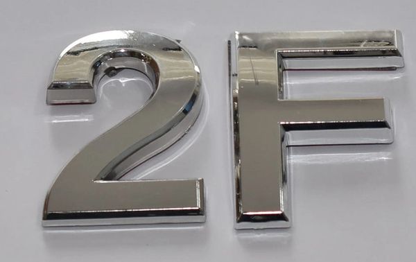 z- APARTMENT, DOOR AND MAILBOX LETTER 2F SIGN - LETTER SIGN 2 F- SILVER (HIGH QUALITY PLASTIC DOOR SIGNS 0.25 THICK)