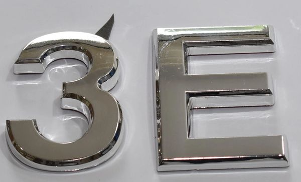 z- APARTMENT, DOOR AND MAILBOX LETTER 3E SIGN - LETTER SIGN 3 E- SILVER (HIGH QUALITY PLASTIC DOOR SIGNS 0.25 THICK)
