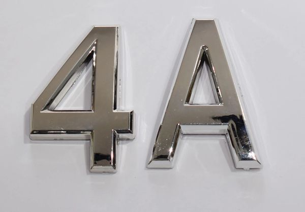z- APARTMENT, DOOR AND MAILBOX LETTER 4A SIGN - LETTER SIGN 5 A- SILVER (HIGH QUALITY PLASTIC DOOR SIGNS 0.25 THICK)