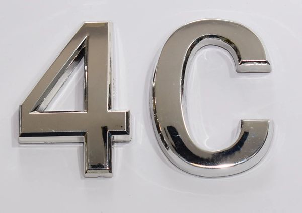 z- APARTMENT, DOOR AND MAILBOX LETTER 4C SIGN - LETTER SIGN 4 C- SILVER (HIGH QUALITY PLASTIC DOOR SIGNS 0.25 THICK)