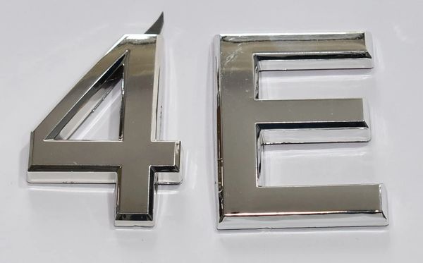 z- APARTMENT, DOOR AND MAILBOX LETTER 4E SIGN - LETTER SIGN 4 E- SILVER (HIGH QUALITY PLASTIC DOOR SIGNS 0.25 THICK)