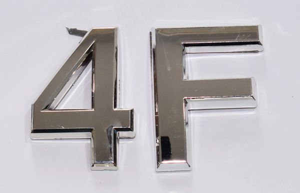 z- APARTMENT, DOOR AND MAILBOX LETTER 4F SIGN - LETTER SIGN 4 F- SILVER (HIGH QUALITY PLASTIC DOOR SIGNS 0.25 THICK)