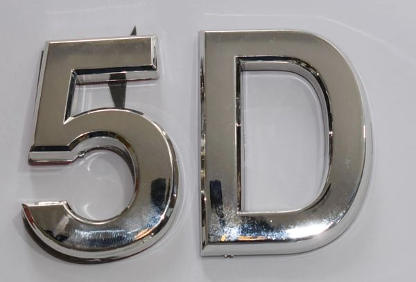 z- APARTMENT, DOOR AND MAILBOX LETTER 5D SIGN - LETTER SIGN 5 D- SILVER (HIGH QUALITY PLASTIC DOOR SIGNS 0.25 THICK)