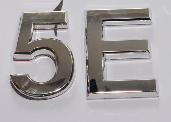 z- APARTMENT, DOOR AND MAILBOX LETTER 5E SIGN - LETTER SIGN 5 E- SILVER (HIGH QUALITY PLASTIC DOOR SIGNS 0.25 THICK)