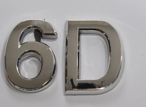 z- APARTMENT, DOOR AND MAILBOX LETTER 6D SIGN - LETTER SIGN 6 D- SILVER (HIGH QUALITY PLASTIC DOOR SIGNS 0.25 THICK)