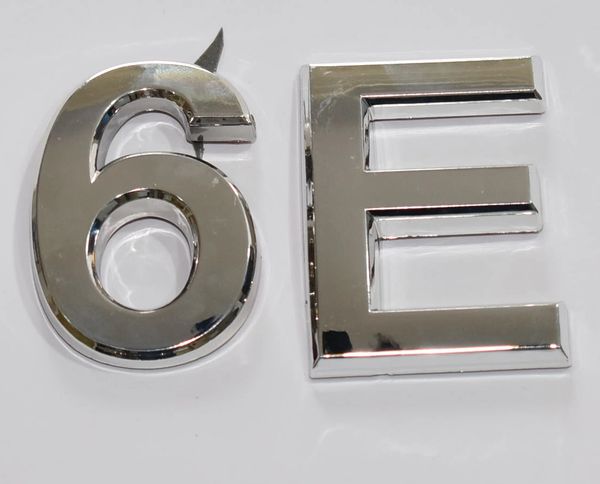 z- APARTMENT, DOOR AND MAILBOX LETTER 6E SIGN - LETTER SIGN 6 E- SILVER (HIGH QUALITY PLASTIC DOOR SIGNS 0.25 THICK)