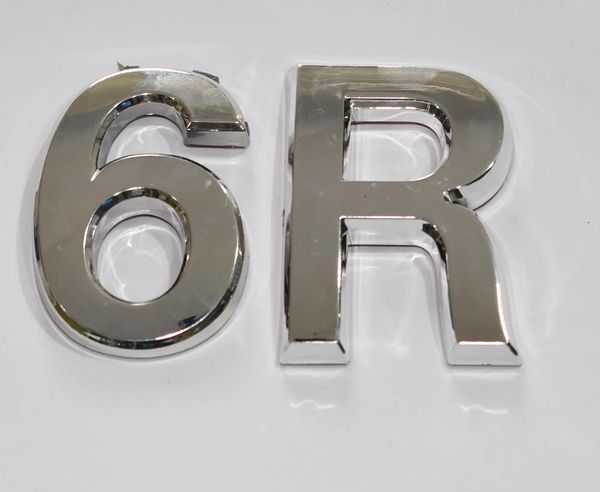 z- APARTMENT, DOOR AND MAILBOX LETTER 6R SIGN - LETTER SIGN 6 R- SILVER (HIGH QUALITY PLASTIC DOOR SIGNS 0.25 THICK)