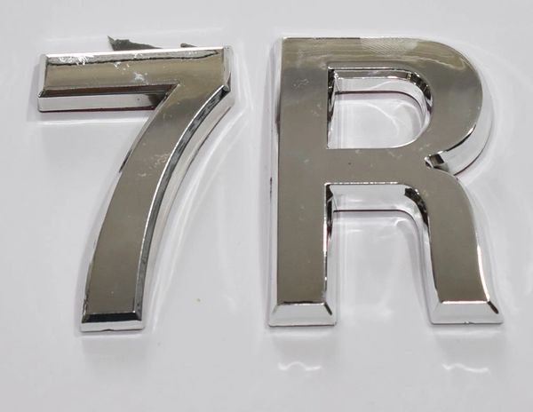 z- APARTMENT, DOOR AND MAILBOX LETTER 7R SIGN - LETTER SIGN 7 R- SILVER (HIGH QUALITY PLASTIC DOOR SIGNS 0.25 THICK)