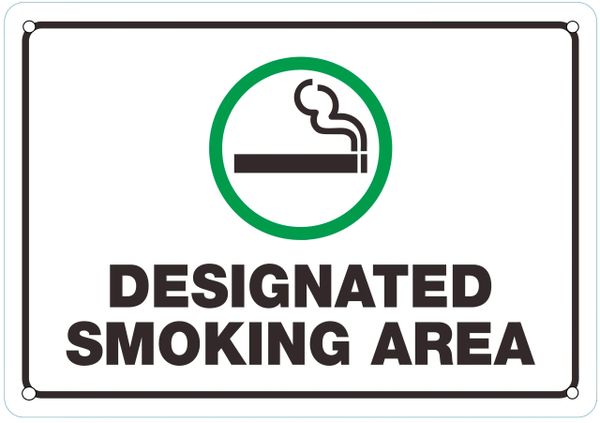 DESIGNATED SMOKING AREA SIGN (ALUMINUM SIGNS 7X10)