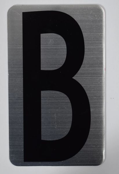 Apartment number sign B (SILVER, ALUMINUM SIGNS 5X3)- The Hippo Line