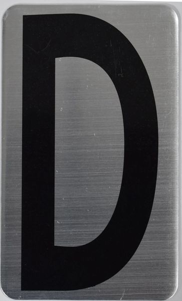 Apartment number sign D (SILVER, ALUMINUM SIGNS 5X3)- The Hippo Line