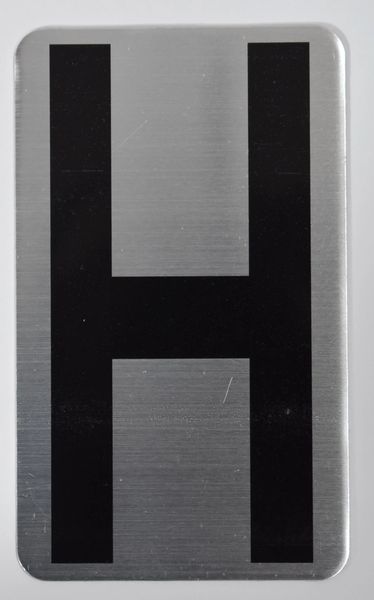 Apartment number sign H – (SILVER, ALUMINUM SIGNS 5X3)- The Hippo Line