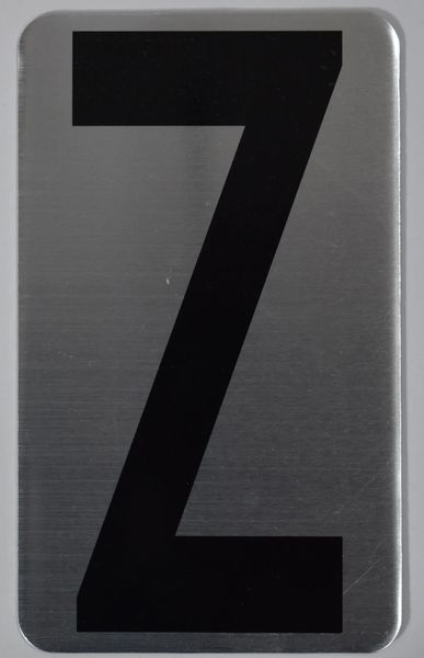 Apartment number sign Z – (SILVER, ALUMINUM SIGNS 5X3)- The Hippo Line