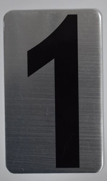 Apartment number sign 1 – (SILVER, ALUMINUM SIGNS 5X3)- The Hippo Line