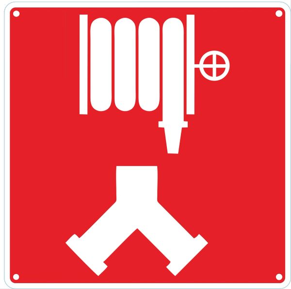 AUTOMATIC SPRINKLER AND STANDPIPE CONNECTION SIGN- RED BACKGROUND (ALUMINUM SIGNS 10X10)