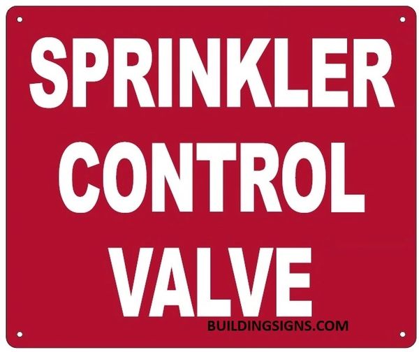 SPRINKLER CONTROL VALVE SIGN (ALUMINUM SIGNS 10X12)