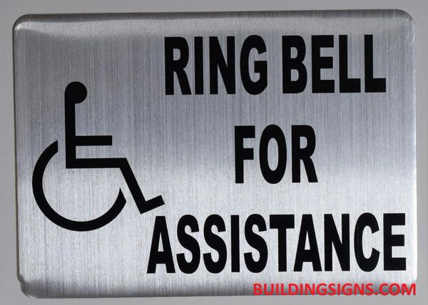 RING BELL FOR ASSISTANCE SIGN (ALUMINUM SIGNS 5X7)