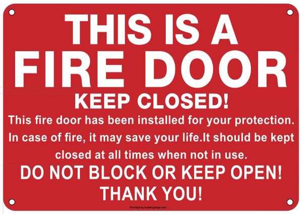 FIRE DOOR SIGN (ALUMINUM SIGNS 7X10)