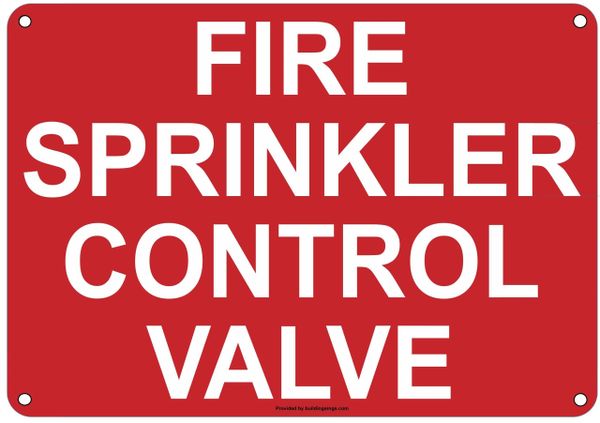 FIRE SPRINKLER CONTROL VALVE SIGN (ALUMINUM SIGNS 2X7)