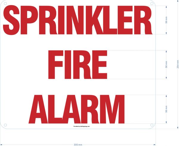 SPRINKLER FIRE ALARM SIGN (ALUMINUM SIGNS 10X12)