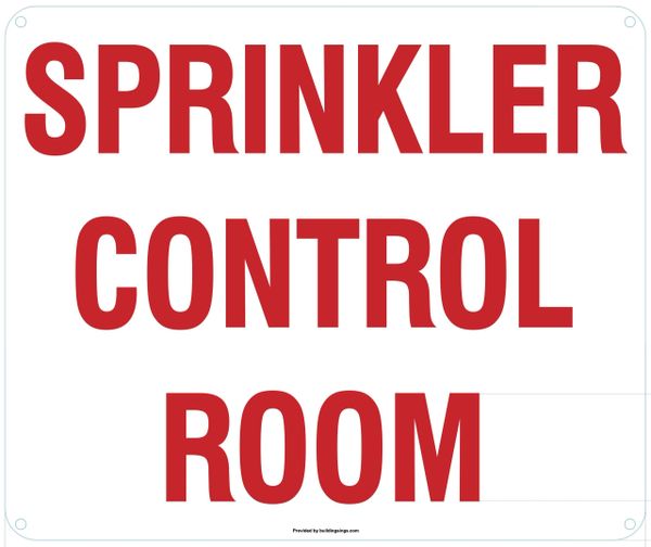 SPRINKLER CONTROL ROOM SIGN (ALUMINUM SIGNS 10X12)