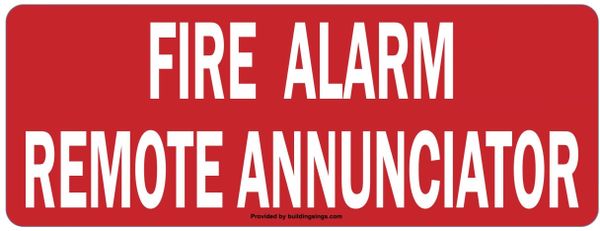 FIRE ALARM REMOTE ANNUNCIATOR SIGN- ROUND CORNERS (ALUMINUM SIGNS 3X8)