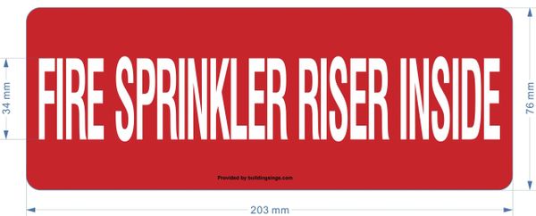 FIRE SPRINKLER RISER INSIDE SIGN (ALUMINUM SIGNS 3X8)