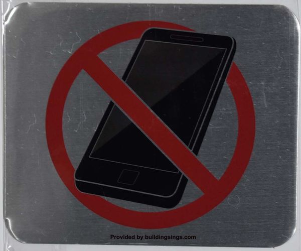 NO CELL PHONES SIGN (ALUMINUM SIGNS 5X6)