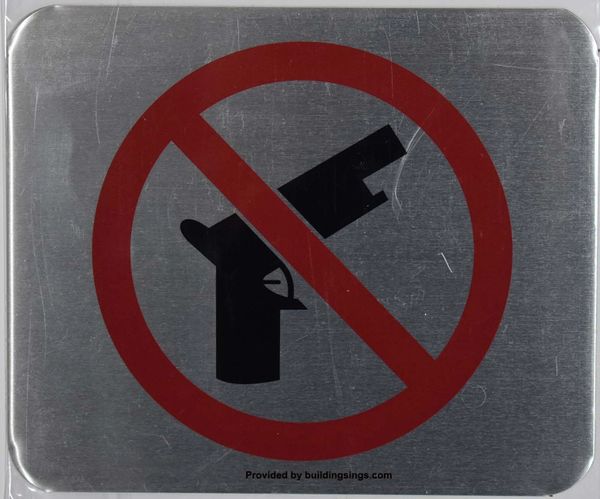 NO GUNS SIGN (ALUMINUM SIGNS 5X6)