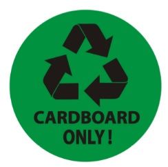 CARDBOARD ONLY SIGN (STICKER, CIRCLE 4X4)