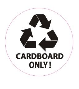 CARDBOARD ONLY SIGN (STICKER, CIRCLE 4X4)