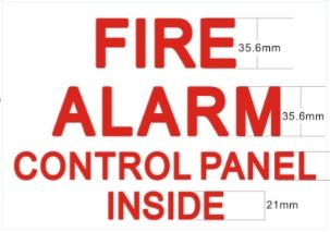 FIRE ALARM CONTROL PANEL INSIDE SIGN (STICKER 7X10)