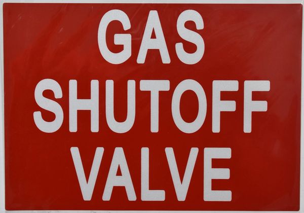 GAS SHUTOFF VALVE SIGN (STICKER 7X10)