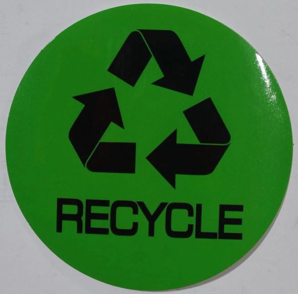 RECYCLE SIGN (STICKER, CIRCLE 4X4)