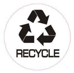 RECYCLE SIGN (STICKER, CIRCLE 4X4)