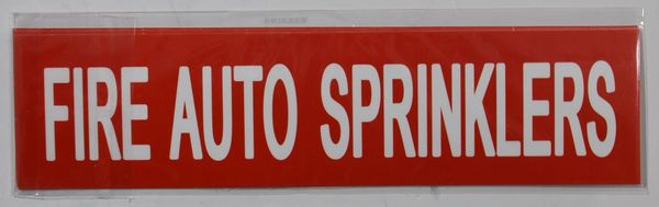 Set of 5 PCS- FIRE AUTO SPRINKLERS SIGN (STICKER 2X8)