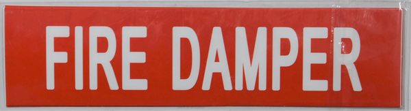 Set of 5 PCS- FIRE DAMPER SIGN (STICKER 2X8)