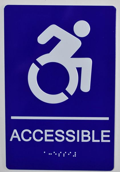 ACCESSIBLE SIGN - BLUE (ALUMINUM SIGNS 9X6)