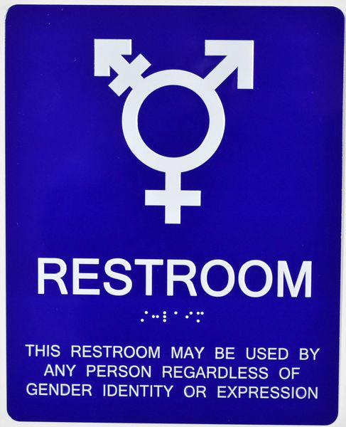 GENDER NEUTRAL UNISEX RESTROOM SIGN - BLUE (ALUMINUM SIGNS 10X8)