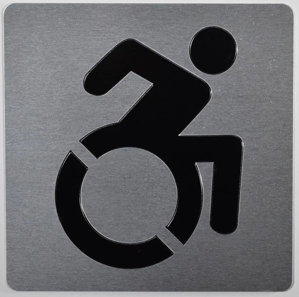 ACCESSIBILITY SYMBOL SIGN - SILVER (ALUMINUM SIGNS 6X6)