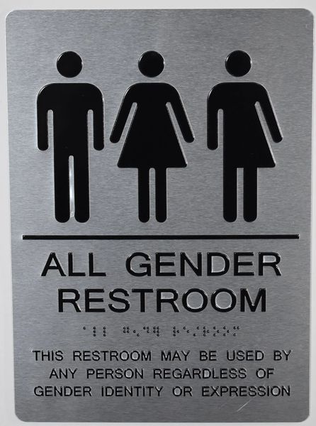 ALL GENDER RESTROOM SIGN (ALUMINUM SIGNS 11X8)